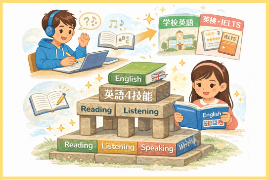 学校英語や英検・IELTSにつながる土台が育つ