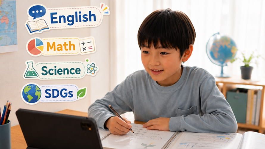 英語で授業を受ける子どものイメージ画像
