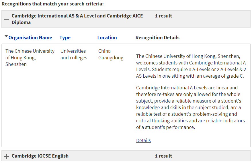 Cambridge University Search Database