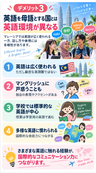 デメリット3:英語を母語とする国とは英語環境が異なる