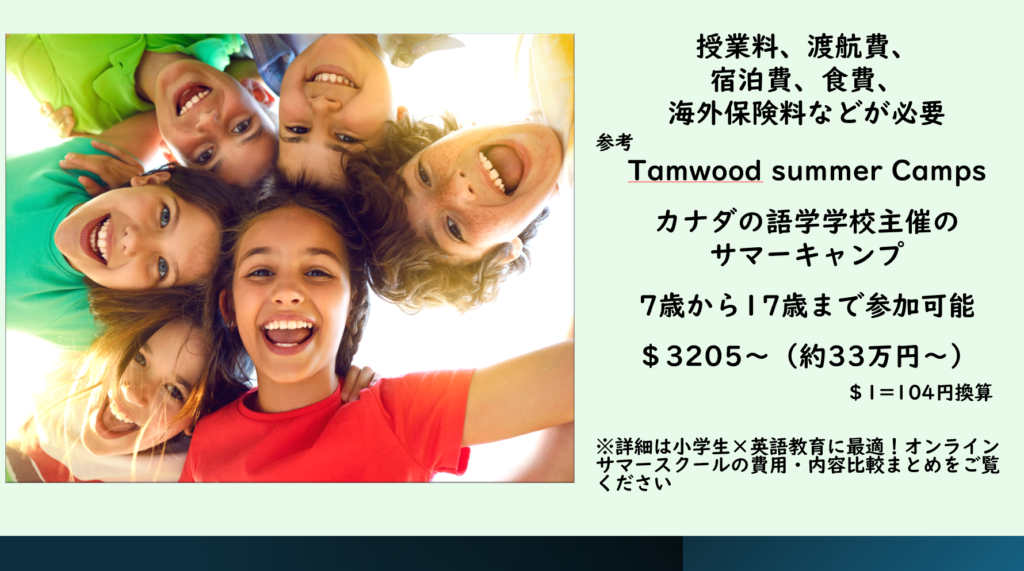 海外の対面型サマースクールの費用相場(20万~40万円)