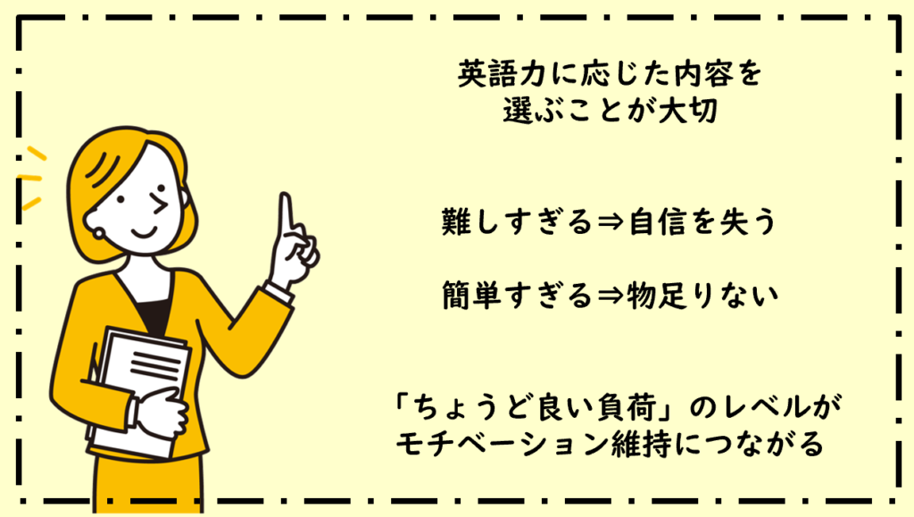 英語力に応じたプログラム選びの重要性