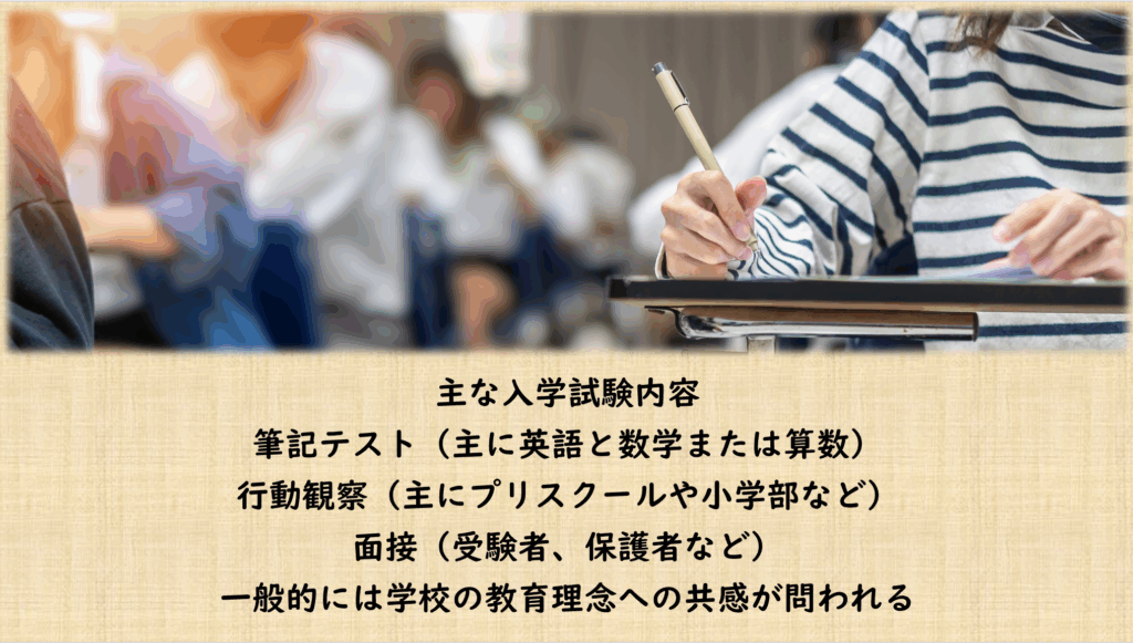国内インターの入学試験