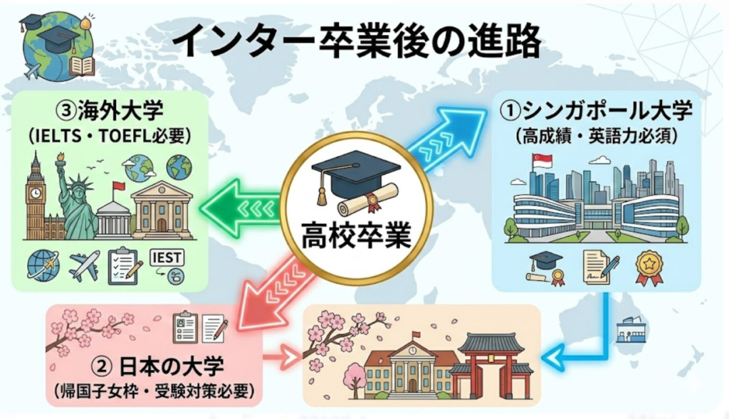 高校でインター卒業後の進路やカリキュラムについて
