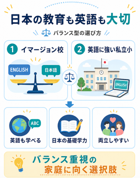 日本の教育を受けさせながら高い英語力も目指したい家庭のケース