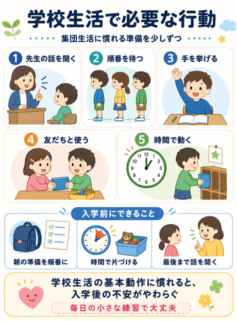 日本語中心の集団生活や先生の指示に慣れられるか不安
