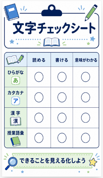 2日目 ひらがな カタカナ 漢字 授業語彙の現在地を確認する
