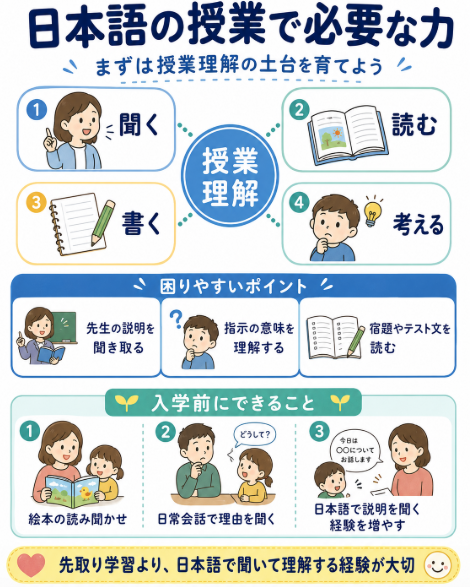 日本語の授業についていけるか不安
