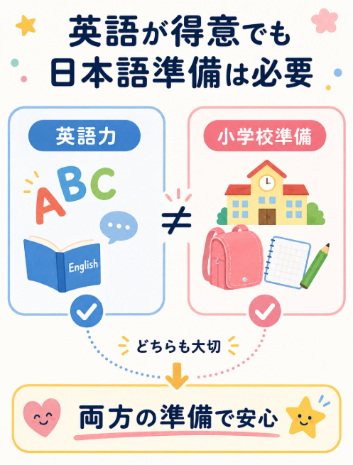 英語幼稚園出身だから大丈夫と考えて準備を後回しにしない
