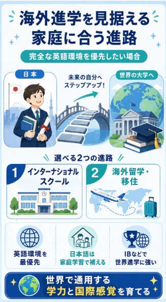 将来的な海外進学を見据えて完全な英語環境を望む家庭のケース