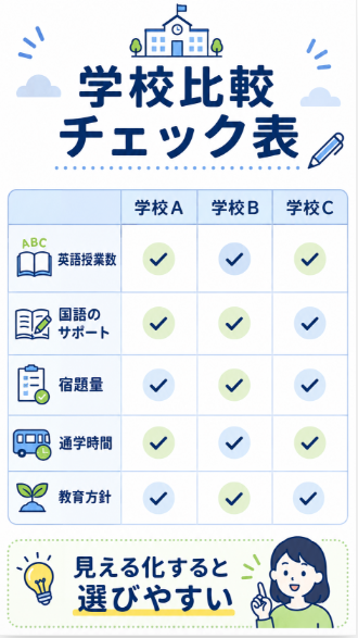 私立小学校や国際コースを選ぶ場合は教育方針と英語教育の量を確認する