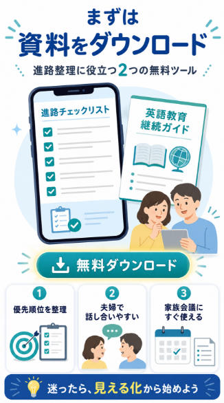 卒業後の進路チェックリストと英語教育継続ガイドをダウンロードする
