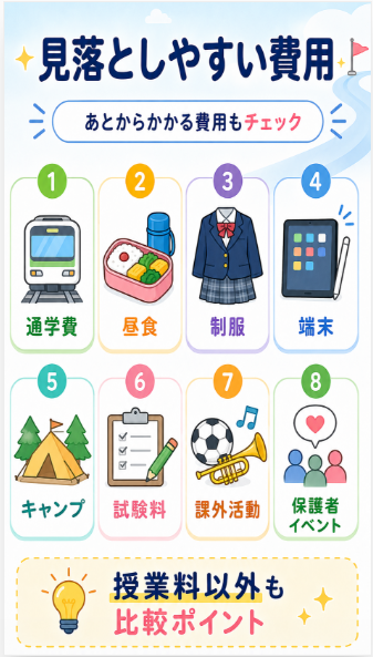 学費以外に確認すべき費用