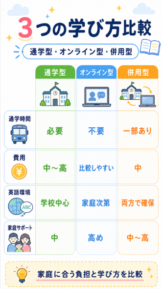 通学が難しい場合に検討したいオンライン型や補完学習