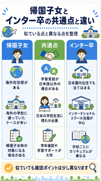 帰国子女と同じように編入できるのか分からない
