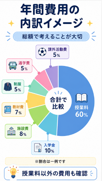 学費と初年度費用で比較する
