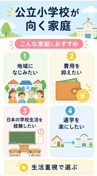 公立小学校が向いている家庭