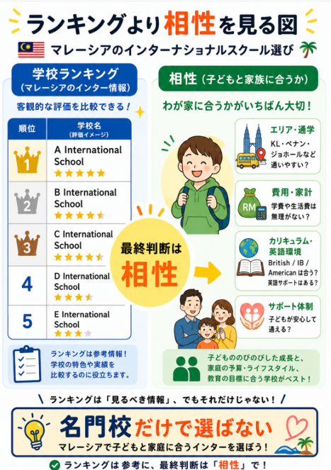 ランキングや名門校だけで判断しないことが大切
