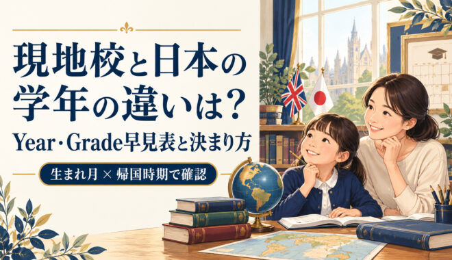 現地校と日本の学年の違いは？Year・Grade早見表と決まり方