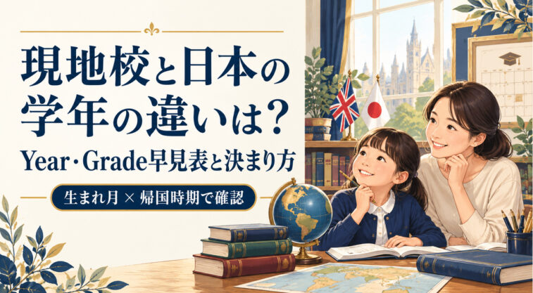 現地校と日本の学年の違いは？Year・Grade早見表と決まり方