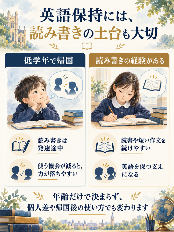 低学年の英語は、使わない期間が続くと落ちやすい