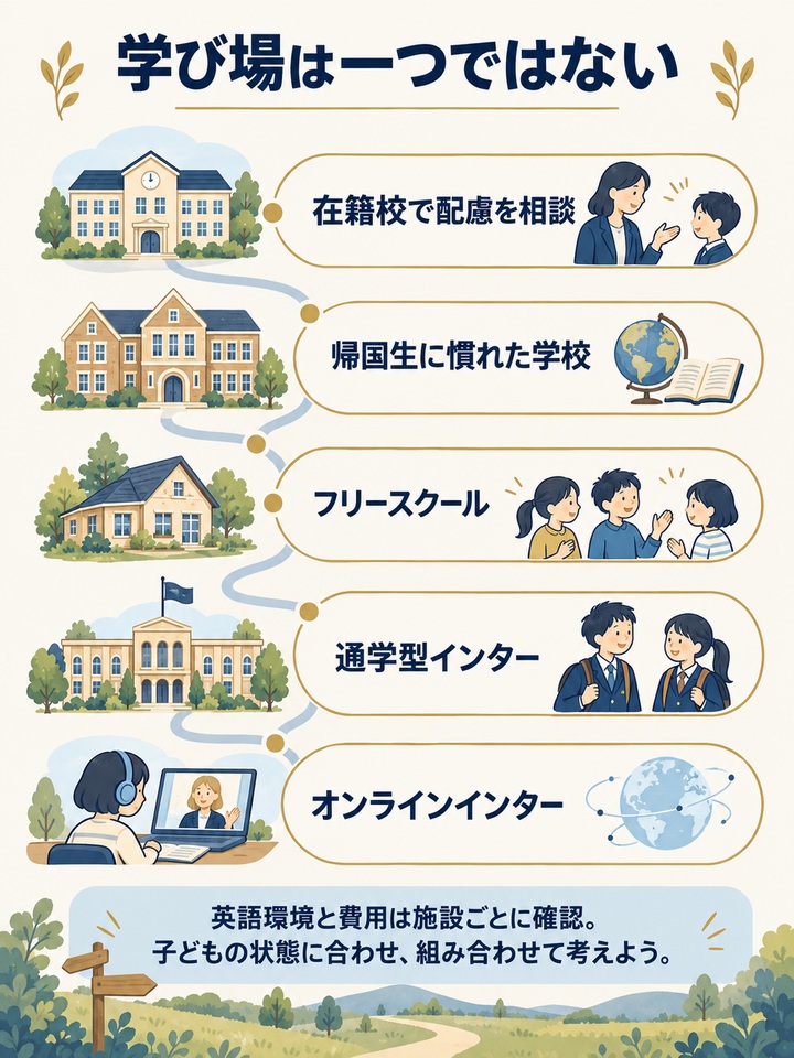 日本の学校以外にも英語を保ちながら学べる場所がある