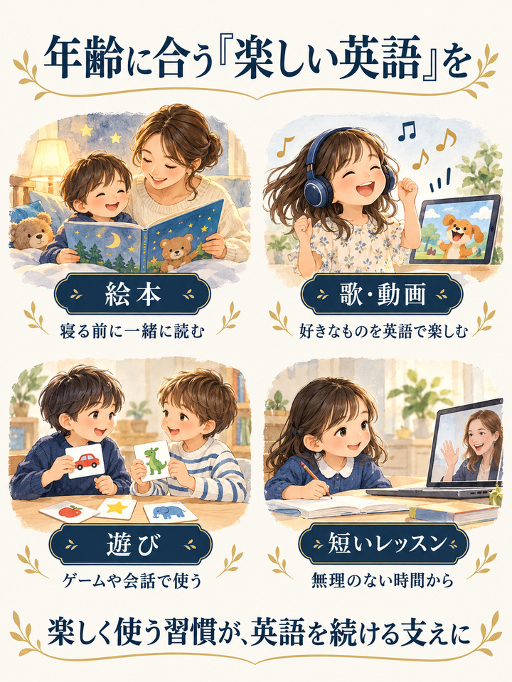 年齢に合った方法で使い続ければ、英語は保ちやすくなる