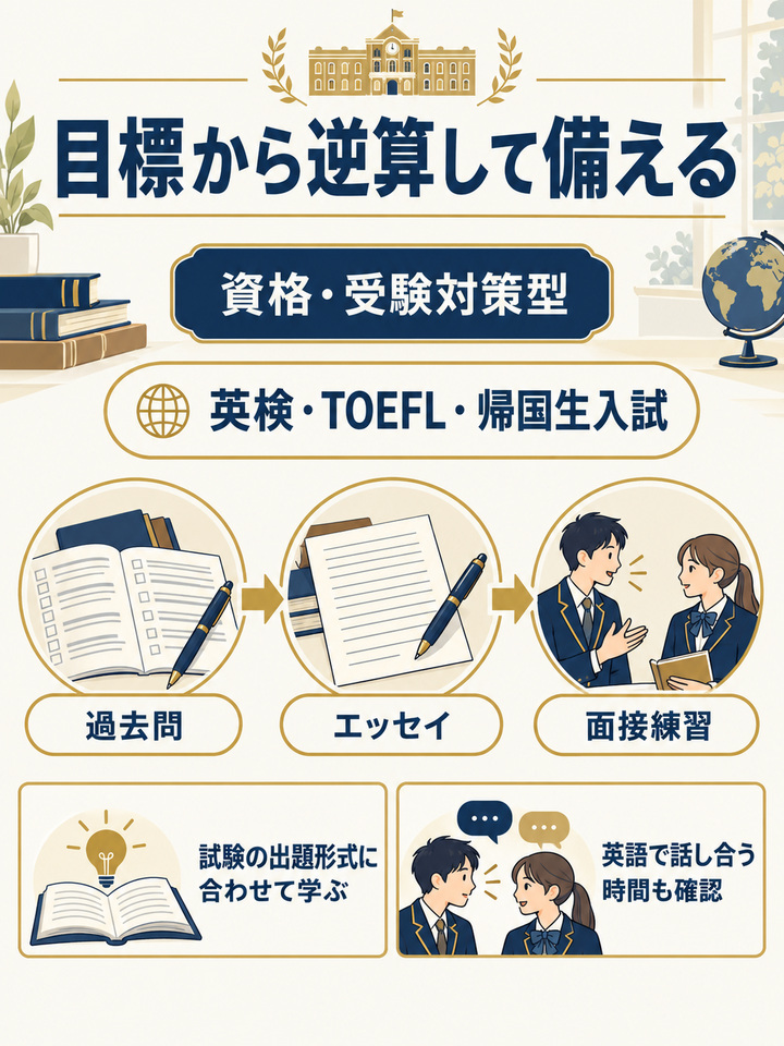 【種類2】 英検や帰国生入試を目指す資格・受験対策型