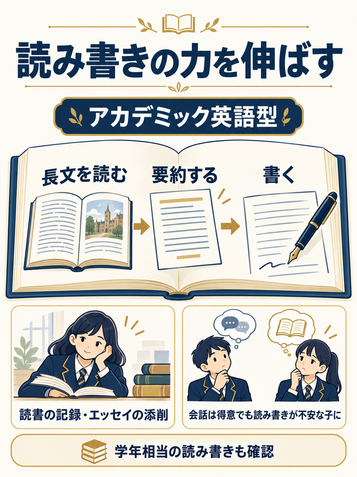 【種類3】 読み書きを伸ばすアカデミック英語型