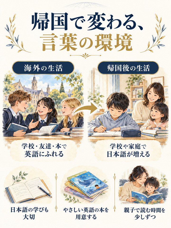 英語の本を読まなくなり、日本語ばかり使うようになった