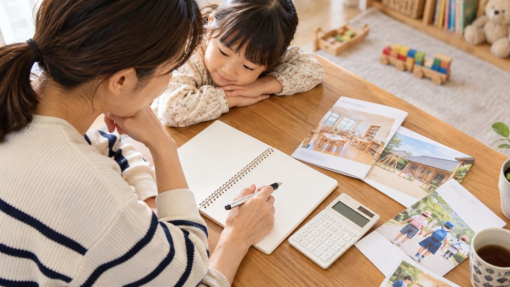 早見表で分かる、園の種類の違いと学費の目安