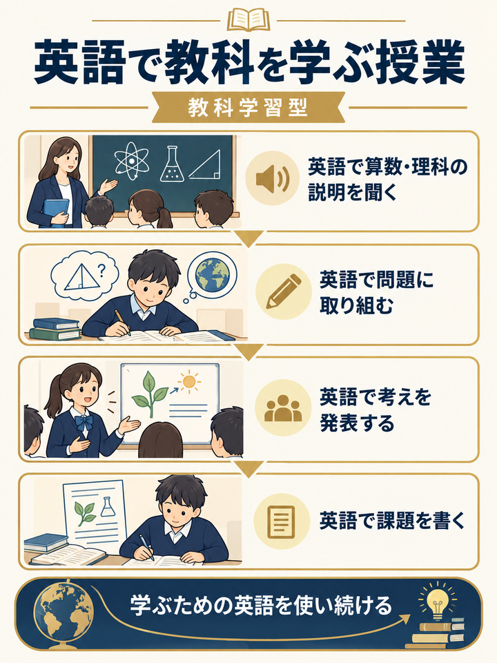 【種類4】 英語で算数や理科を学ぶ教科学習型