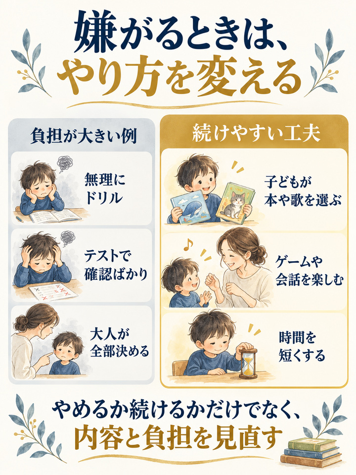 嫌がる子どもに、無理に英語をさせていいのか迷う