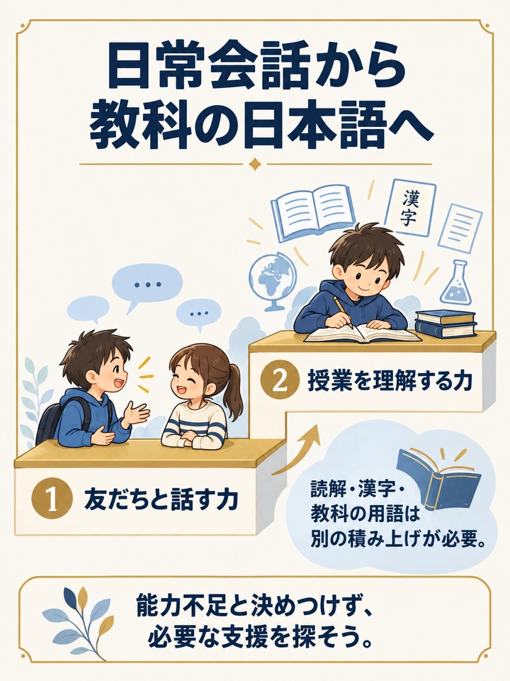 【原因2】 学習言語としての日本語の遅れ