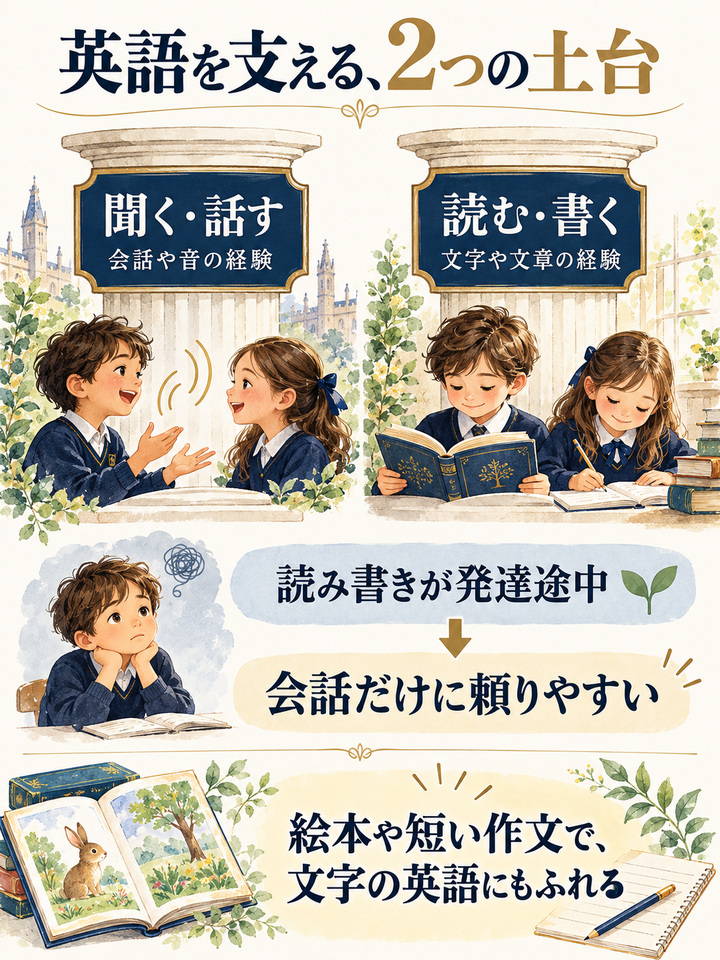 【理由1】 読み書きの力が育つ前に帰国している