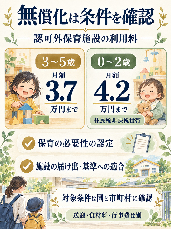 無償化の対象になるかは、園の種類と認定で決まる