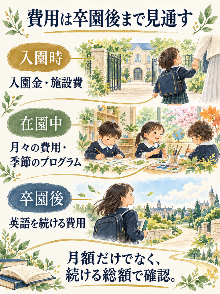 【理由3】 費用の総額を、卒園まで見通していなかった