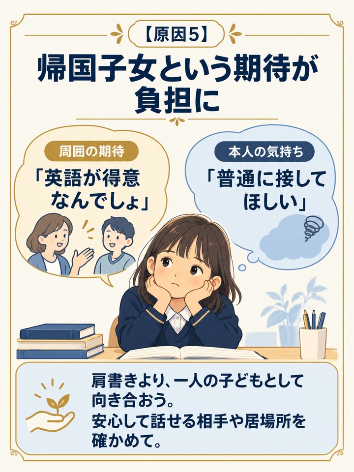 【原因5】 帰国子女として見られるプレッシャーと孤立感