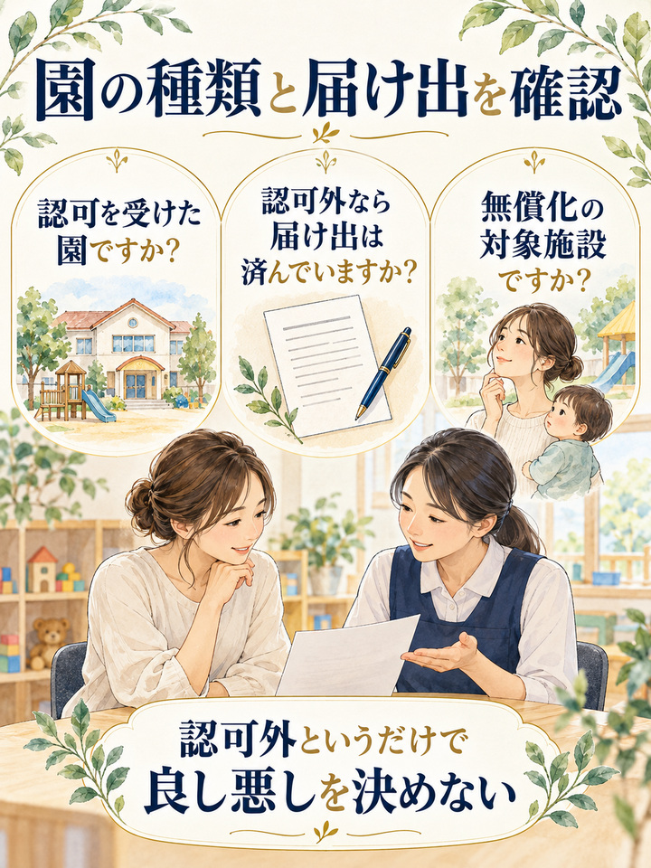 【基準1】 認可の種類と、届け出の有無