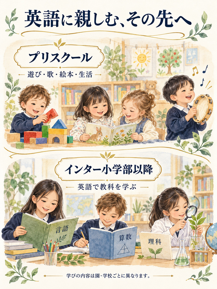 学ぶ内容は、遊びと生活が中心か、教科の学習が中心かで違う