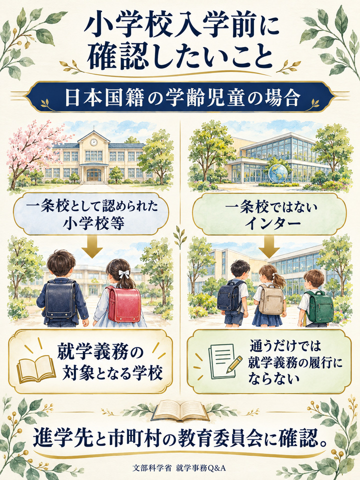小学校の年齢になると、インターナショナルスクールでは就学義務の扱いが変わる