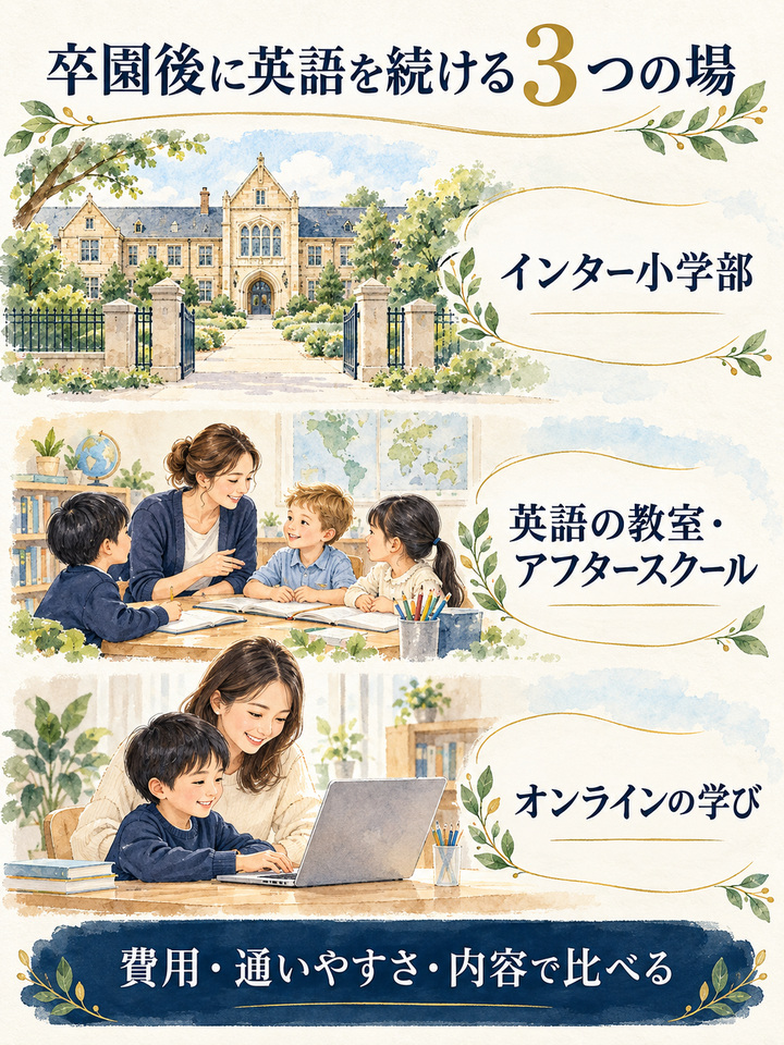 卒園後も英語を使い続ける場を、入園前に決めておく