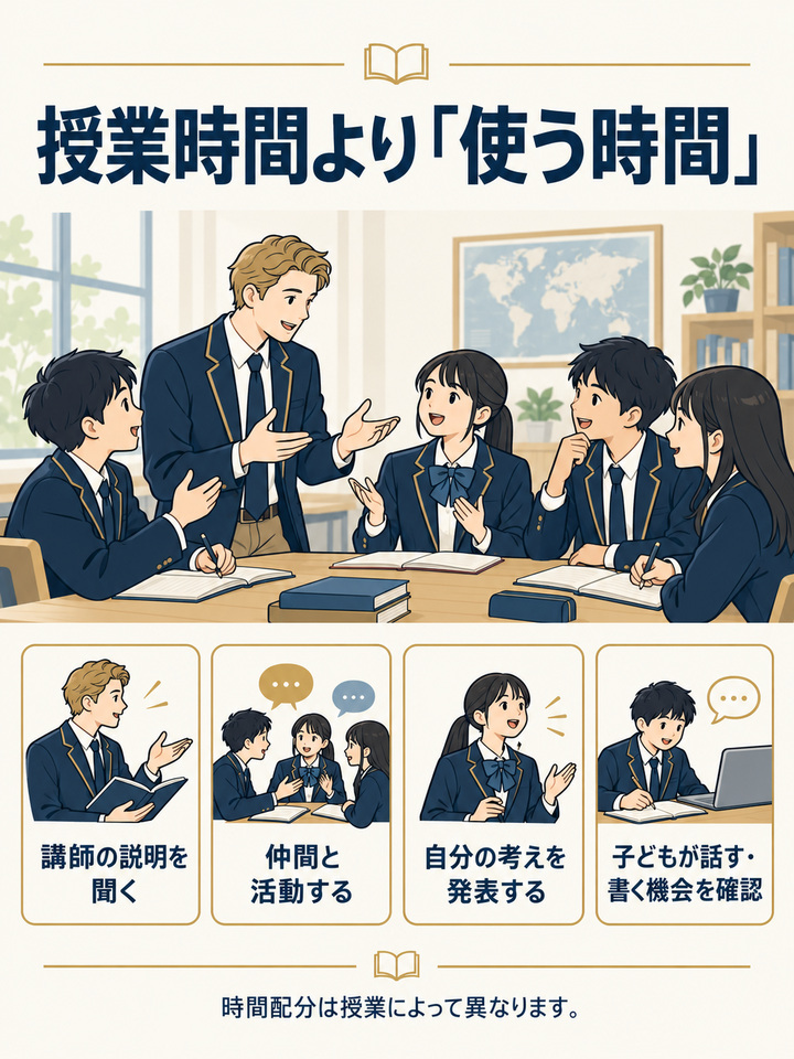 通学型の講師と、英語を使う時間