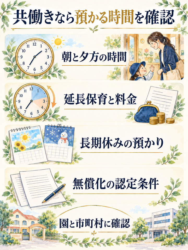 共働きで、長い時間預けたい家庭