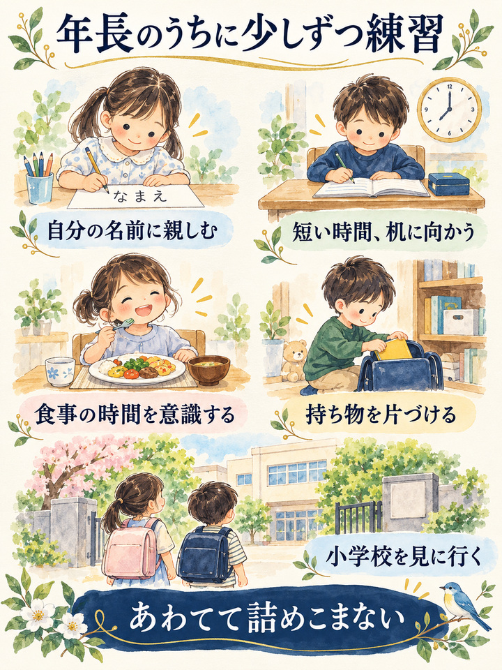 年長のうちに、小学校の生活を練習しておく