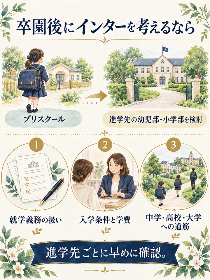 卒園後にインターナショナルスクールへ進ませたい場合