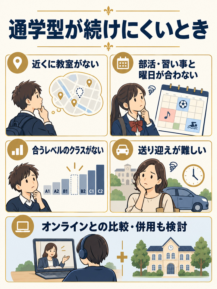通学型が向かないケースと注意点
