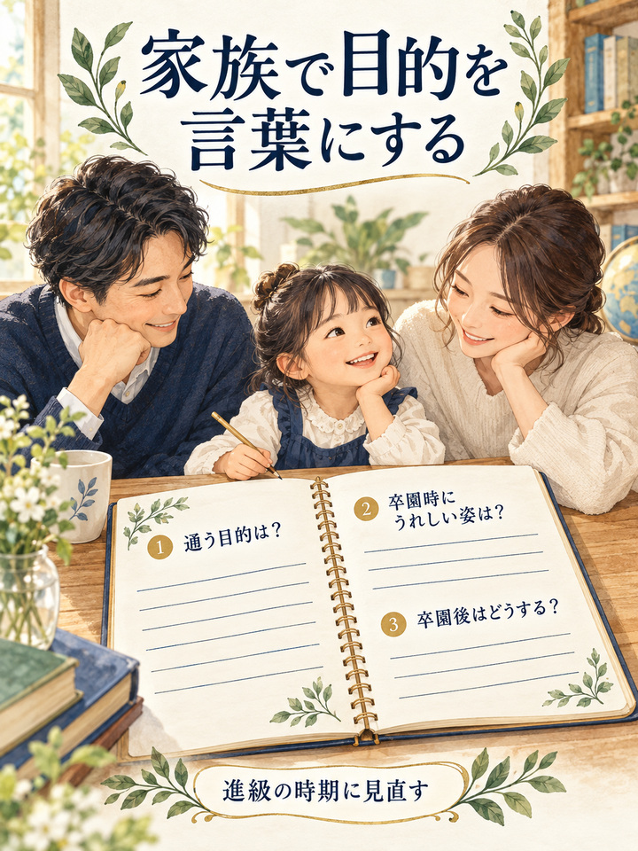 通う目的を、家族で言葉にして共有する
