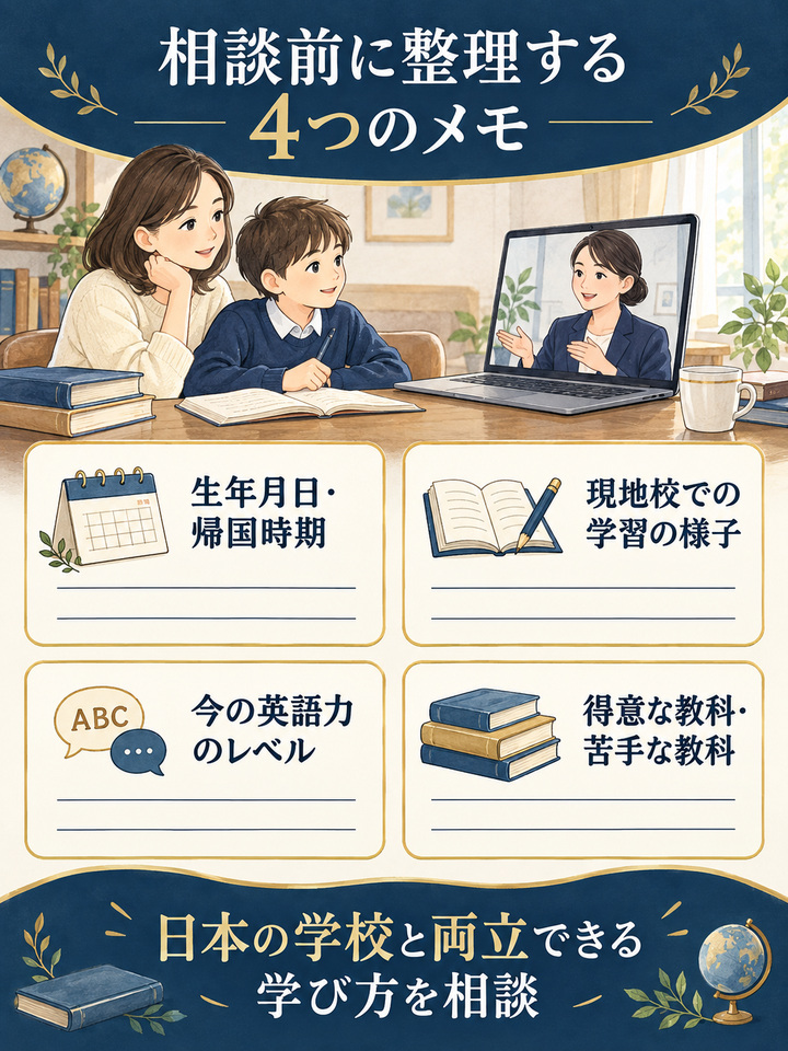 帰国後の学び方を、専門スタッフに相談する