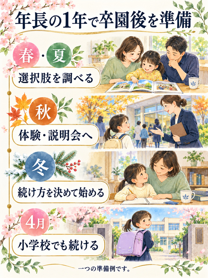 【年長】 卒園後の英語の続け方を決めて、体験しておく